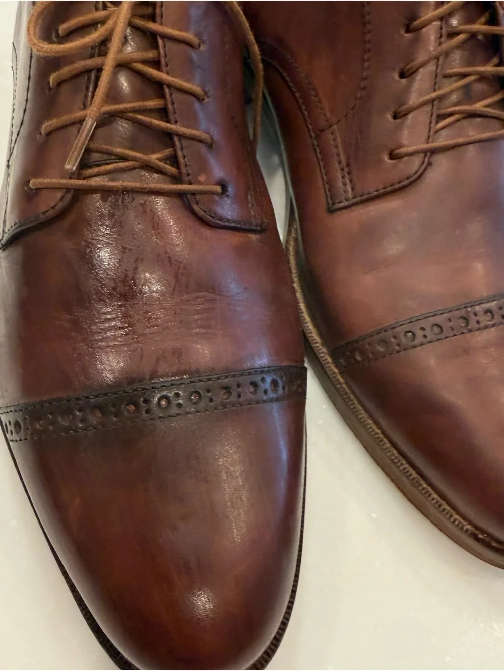 Cole Haan Shoes Mens Leather Oxford Lace Up Cap Toe Italy Burgundy Sz 9.5M EUC
